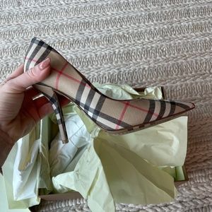 Burberry Aubri Vintage Check Pointed Canvas Pumps - EUR 38 - NWT